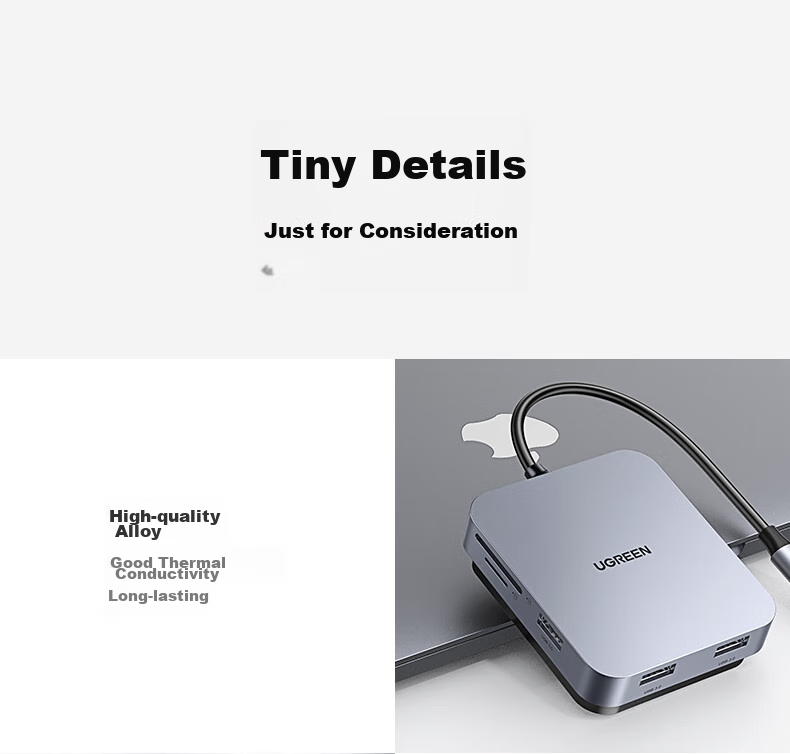 UGREEN Type-C Expansion Dock Compatible with Apple iMac, Magnetic Expansion Hub, Multifunctional USB Hub, Card Reader, Data Transfer, Laptop 9