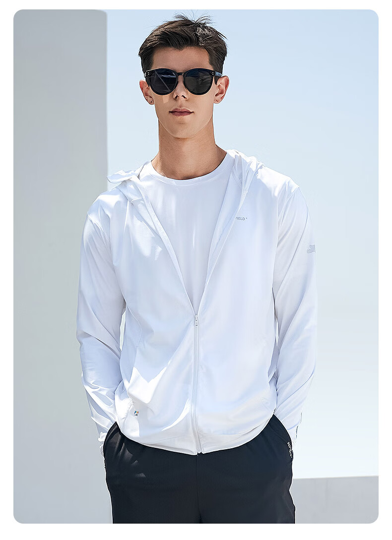 SUPIELD Full-Spectrum Sun Protection Jacket for Men, Summer Outdoor Lightweight Breathable Cool-Feeling Sun Protection Coat, Quiet Black, Size L 22