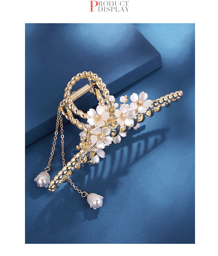 CHIMERA Elegant Hair Claw Clip with Flower And Shark Design, Luxurious Hair Clip for Back of Head, Bun Maker, Mid-Autumn Festival Gift for Wome 19