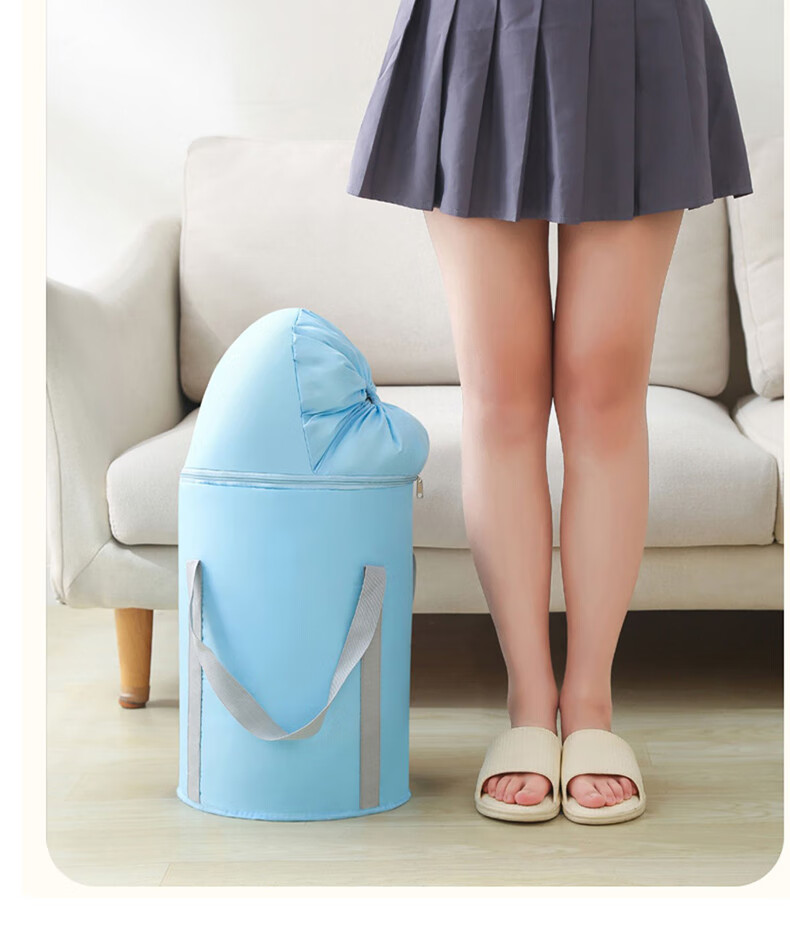 Jingxun Insulated Foot Soaking Bucket, Home Use Foot Soak Bag, Over-Knee Foot Bath Basin, Portable Steaming Foot Spa Bag, Navy Blue Foldable Deep Soak, Home Health Care for Middle-Aged And Elderly 6