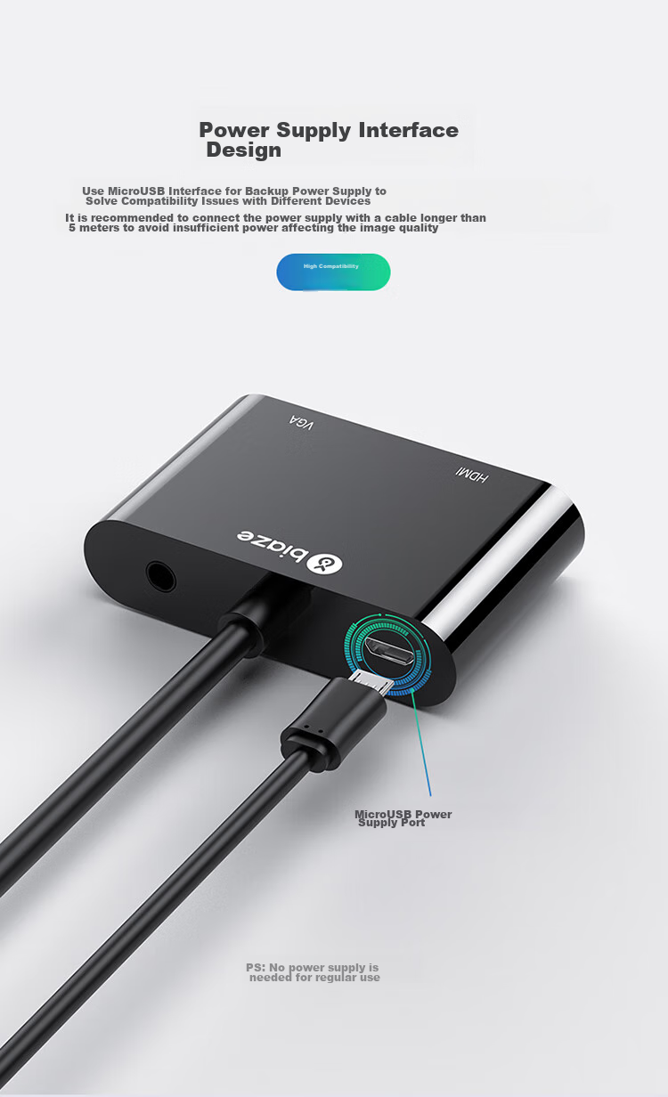 BIAZE DVI to HDMI + VGA Converter, One-To Splitter (Same Display), One-To HD Extension Splitter, One-In Two-Out, for Connecting PC to TV Or Projector 12