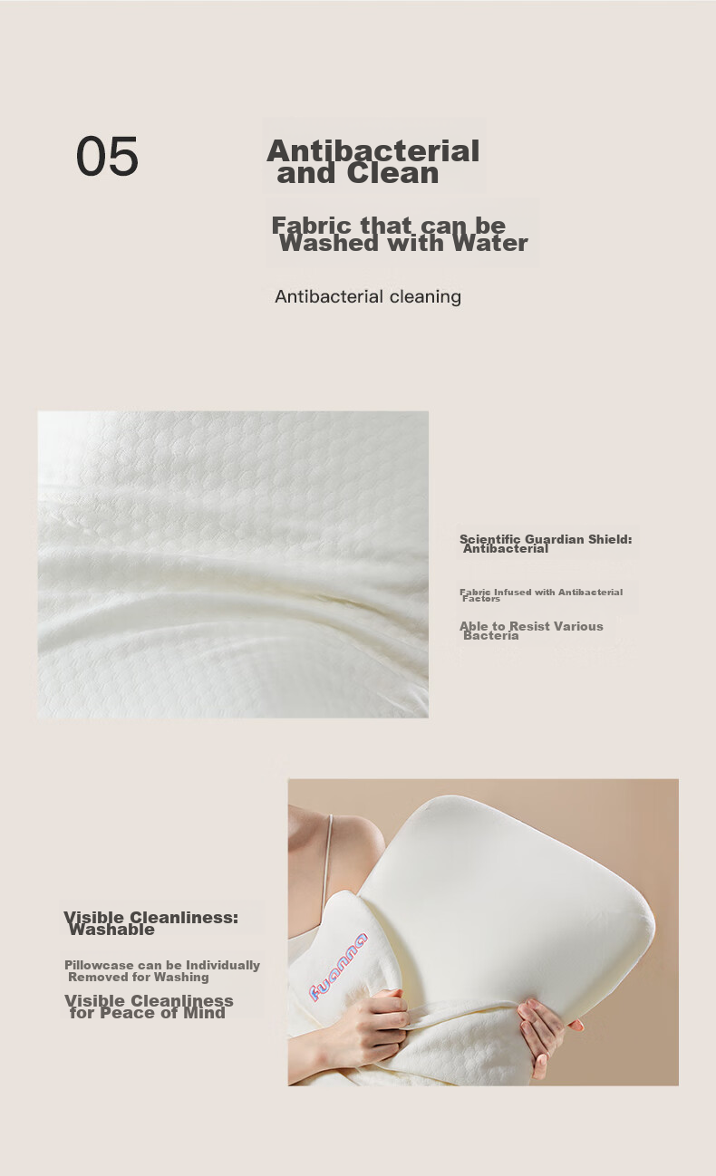 FUANNA Memory Foam Pillow for Students, Cervical Support Neck Pillow Core with Slow Rebound, Sleep Aid And Deep Sleep, 48*30*5cm 8