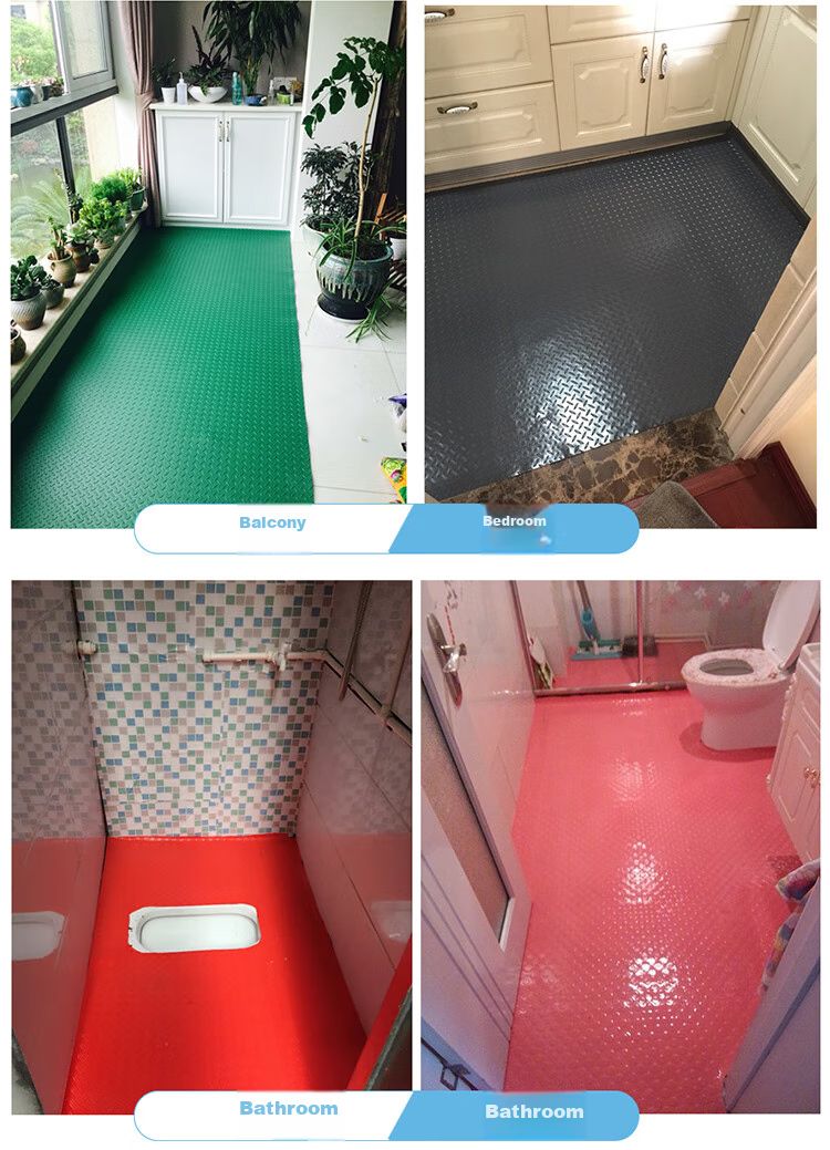 DIYIN Entrance Door Non-Slip Mat, Bathroom PVC Waterproof Foot Mat, Herringbone Pattern, 1.3mm Thick, 1.2 Meters Wide, 1 Meter Long 8