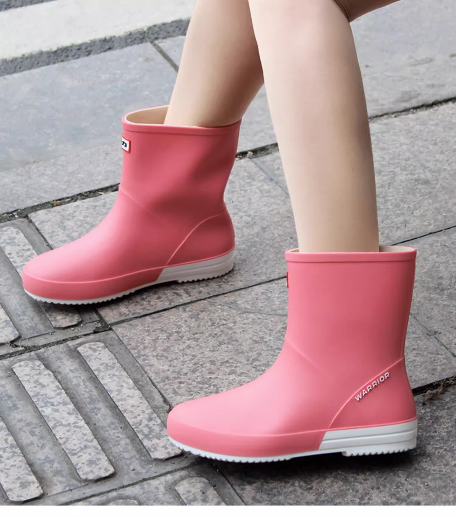 Huili Women's Fashionable Outdoor Waterproof Shoes, Non-Slip Wear-Resistant Rubber Shoes, Rain Boots 13-1, Green, Size 40 12