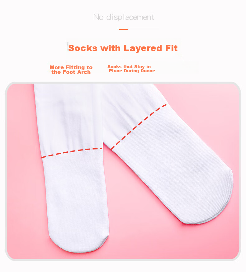 Aiwuge Children's Thermal Dance Socks, White Exam Practice Socks, Base Layer, Wearable Outside, Pantyhose, 900D, Size 2XL 4