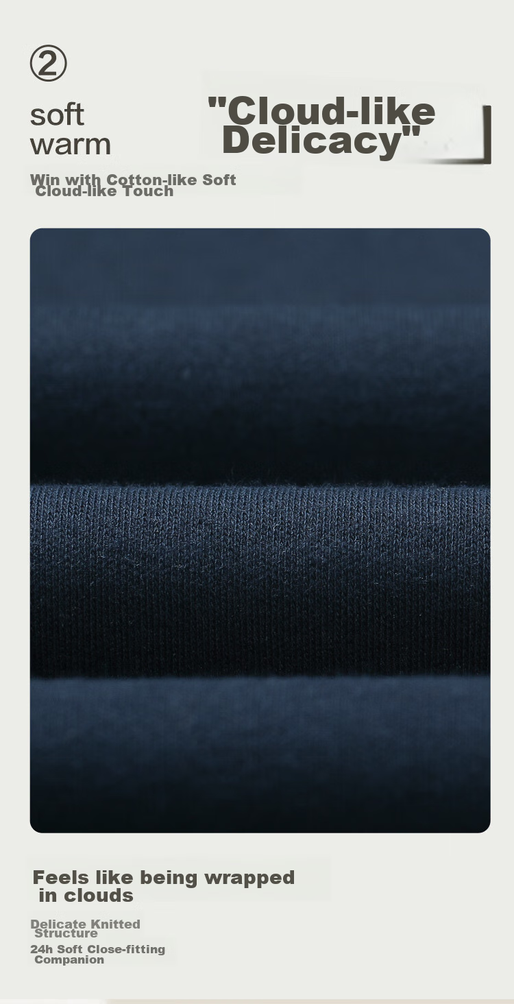 Hodo Men's Autumn Long Johns, Pure Cotton Thin Warm Pants, Soft And Lightweight Base Layer, Single Cotton Thermal Underwear, Navy Blue 6