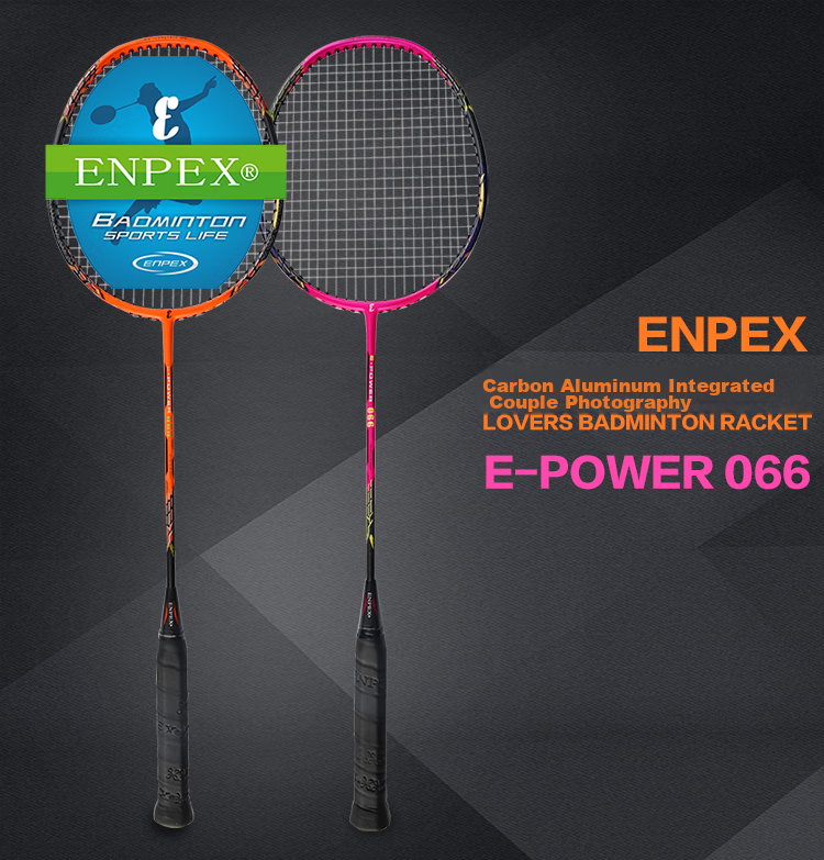 ENPEX Badminton Racket Set, Fashionable Couple's Pair Rackets, Carbon Composite Racket, 2-Piece Set E-POWER066 with Grip Tape 1