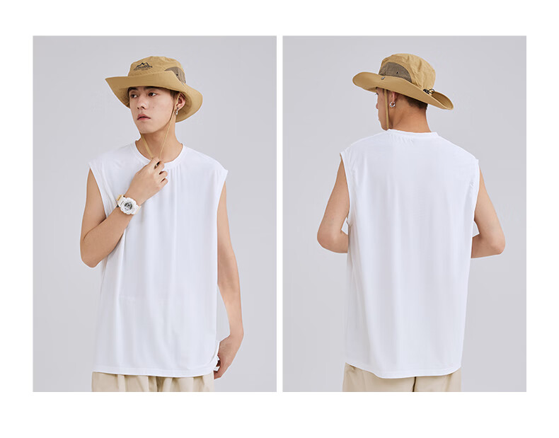 JEANSWEST LIFE Ice Silk Cooling Vest for Men, Summer Lightweight Mesh Sleeveless Sports Top, Quick-Dry Athletic Tank Top A 12