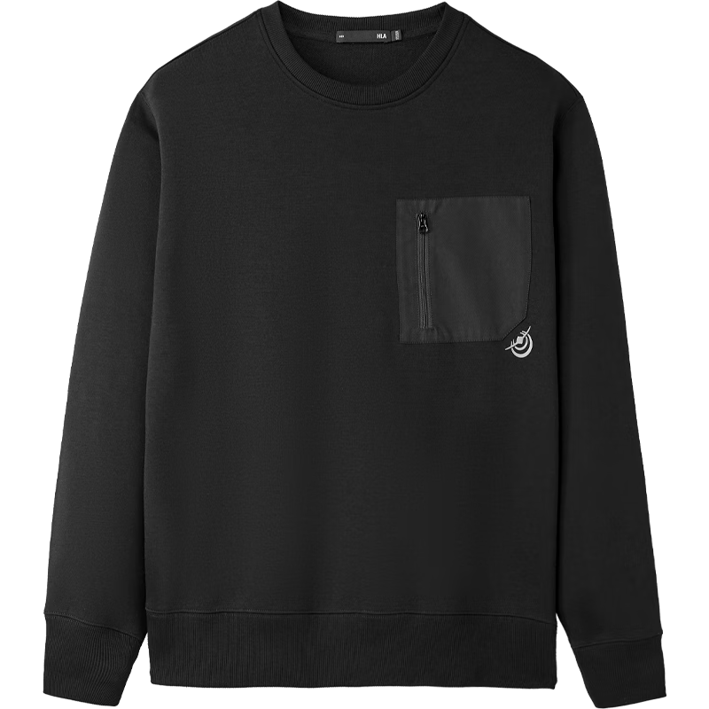 HLA Sweatshirt for Men, Spring 2025 Light Business Aerospace Series, Round Neck, Slightly Elastic Long Sleeve Men's Wear