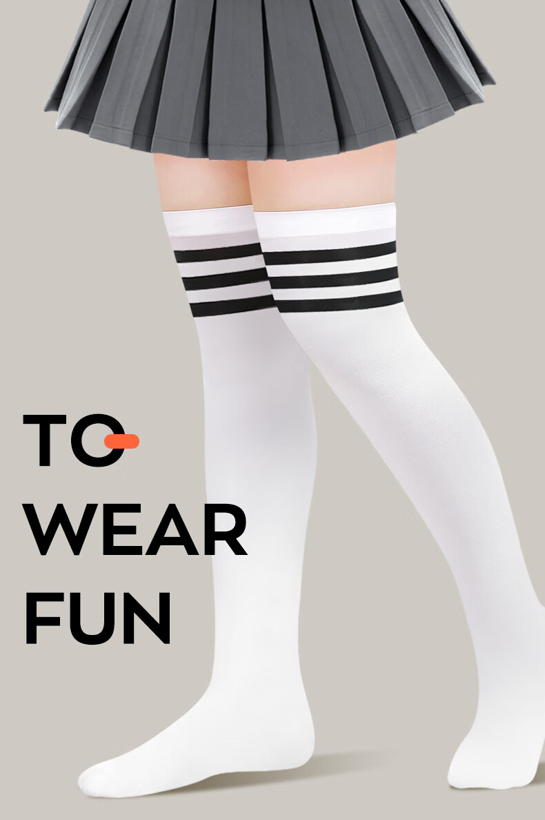 Barbie Girls' Mid-Calf Socks, Summer Thin Over-Knee Children's Long Socks, White High Socks, School Uniform Style, Black + Red, Size L 1