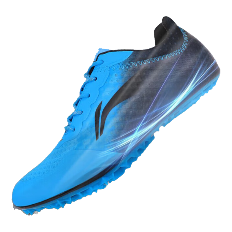 Li-Ning Track And Field Sprint Spikes, Full-Length Traction Eight-Spike Shoes for Men And Women, Student Exam Training Spikes, Blue - Size 41