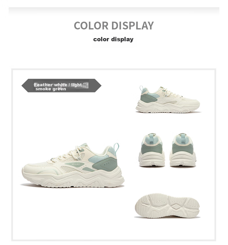 361° Women's Sports Shoes, Spring And Summer Mesh Thick-Soled Heightening Casual Commuter Dad Running Shoes for Women, 682426763F-1 72
