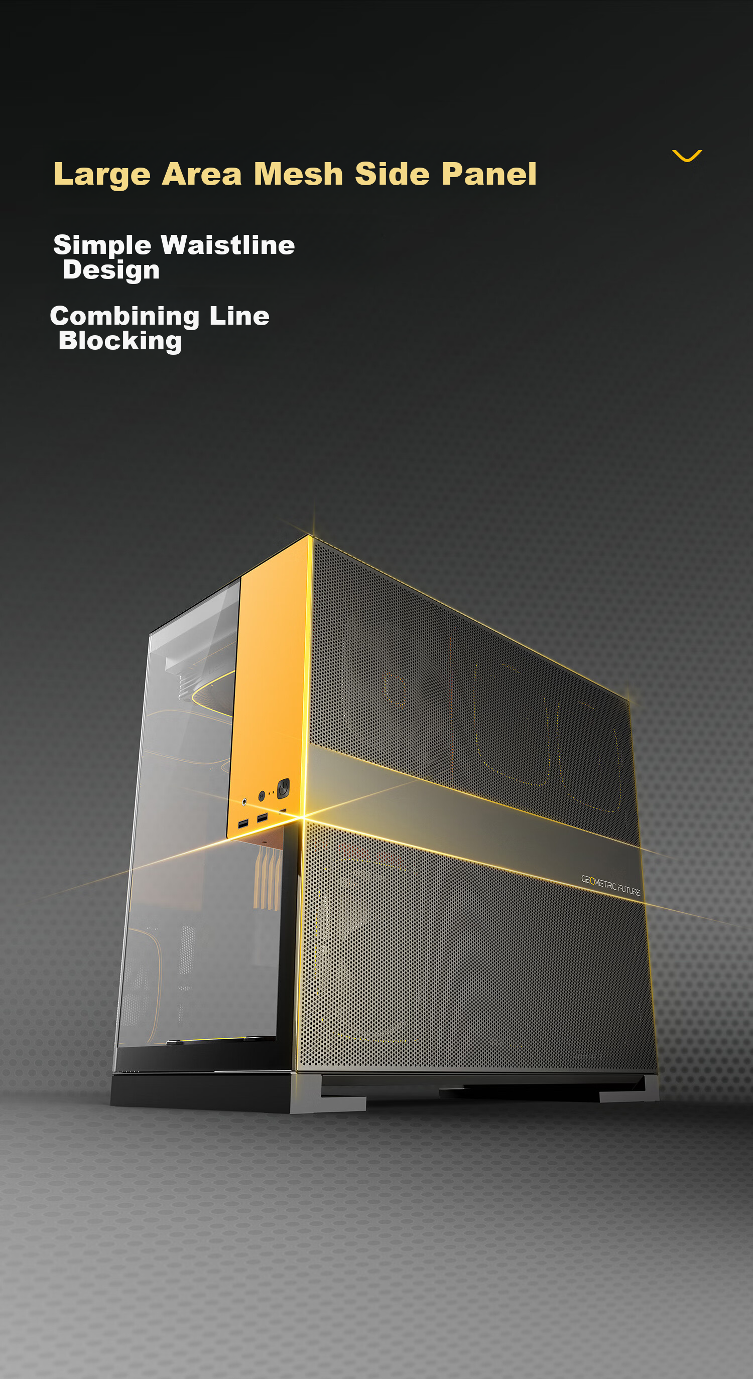 GeometricFuture Model5 Wukong Computer Case, Pure White (Supports EATX Motherboard, 50 Series Graphics Card, 420/360 Radiator, Panoramic Case, Type-C Interface) 14