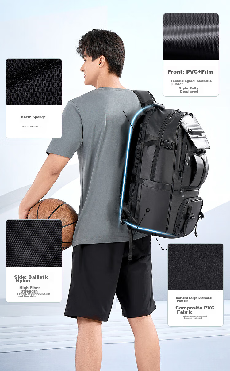 JD Original Black Knight 2026 New Outdoor Men's Backpack, Large Capacity 80L Hiking Sports Bag for Business Trips And Travel 12