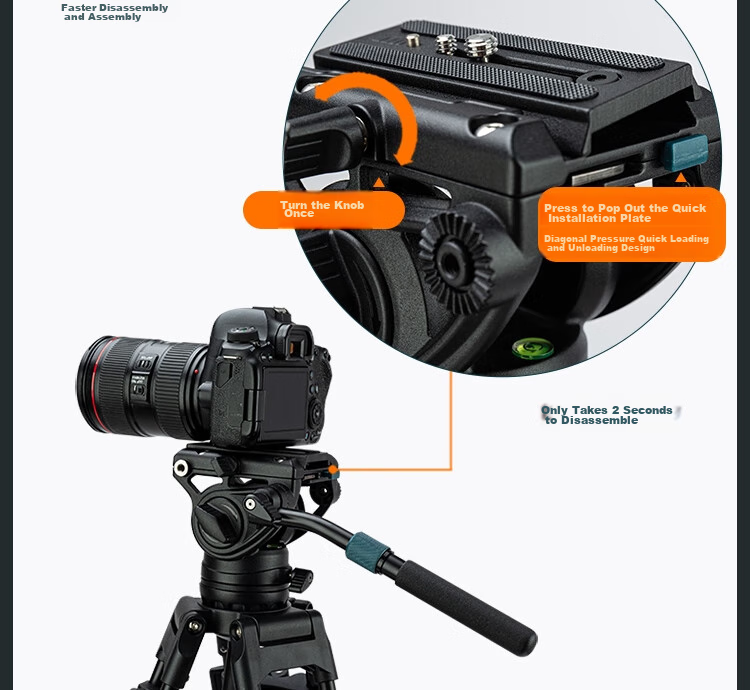 Fotopro DV-3C Upgraded Version, 1.8-Meter Video Shooting And Recording Camera, Mirrorless Camera Hydraulic Head, Carbon Fiber Tripod 13