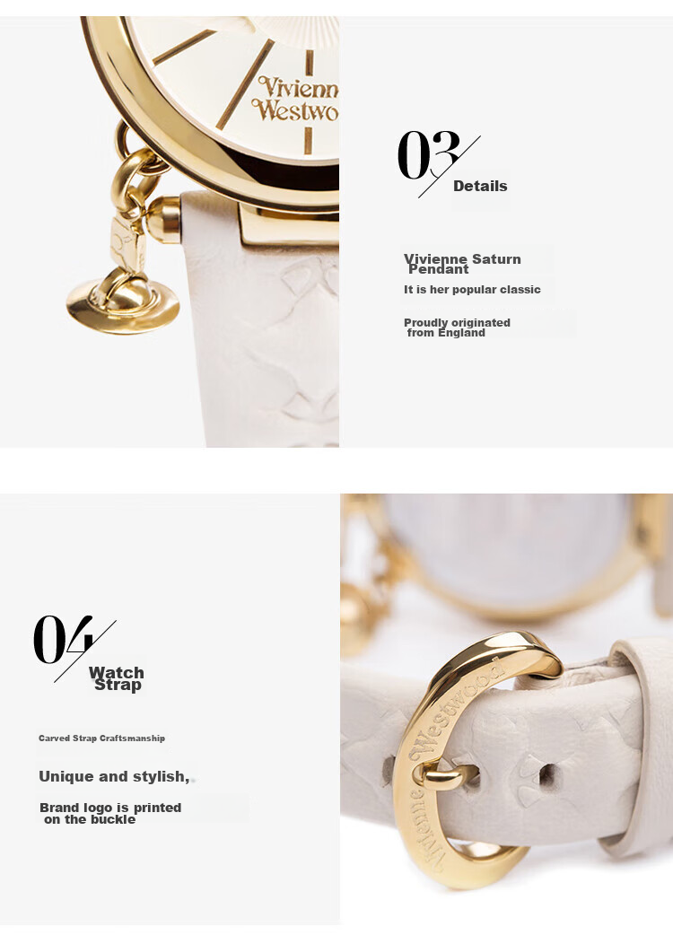 Vivienne Westwood Ladies' Watch, Small Gold Watch, Birthday Gift for Girlfriend, VV006WHWH 14
