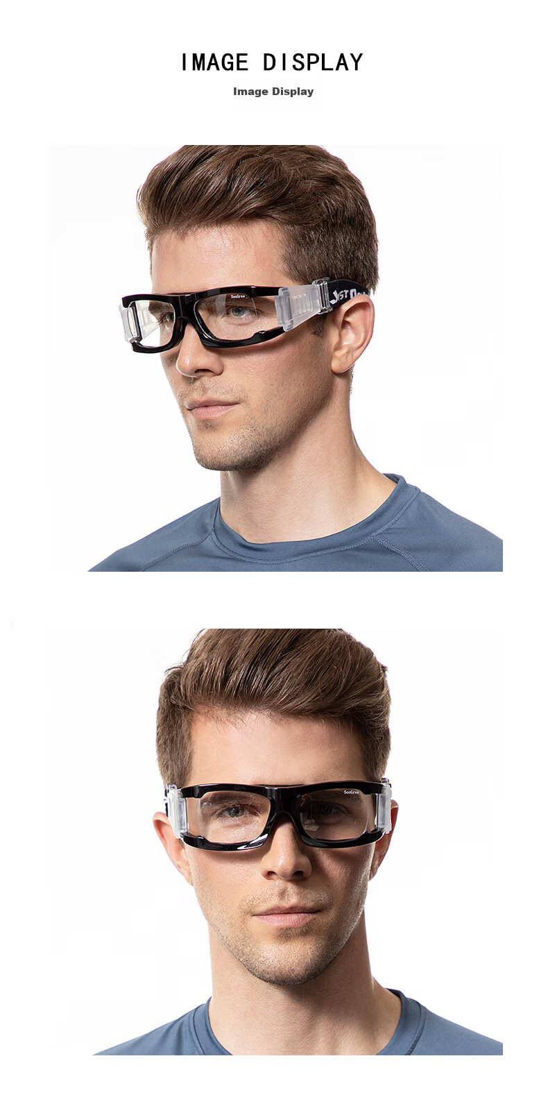 SooGree Sports Glasses for Nearsightedness, Soccer Goggles, Basketball Glasses, Anti-Fog Competition Eyewear Frame for Soccer, Prescription Available 7