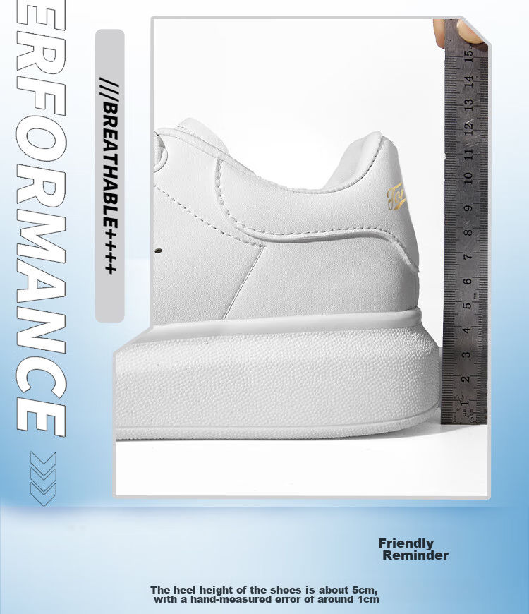 TonLion Women's Shoes, Autumn Thick-Soled White Sneakers, Casual Skateboard Shoes for Women, Versatile Sports Shoes, White And Black, Size 35 6