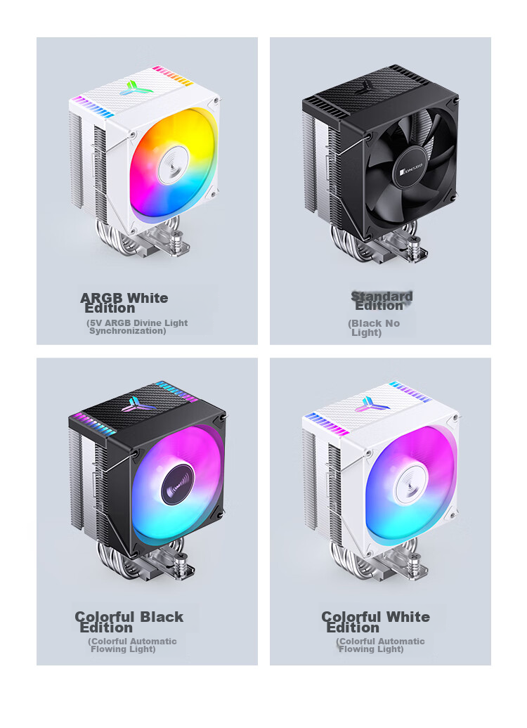 JONSBO CR-1400EVO ARGB Edition CPU Air Cooler (Nickel-Plated 4 Heat Pipes/ARGB Sync/PWM Fan/130mm Height/Multi-Platform/Thermal Paste Included) 6