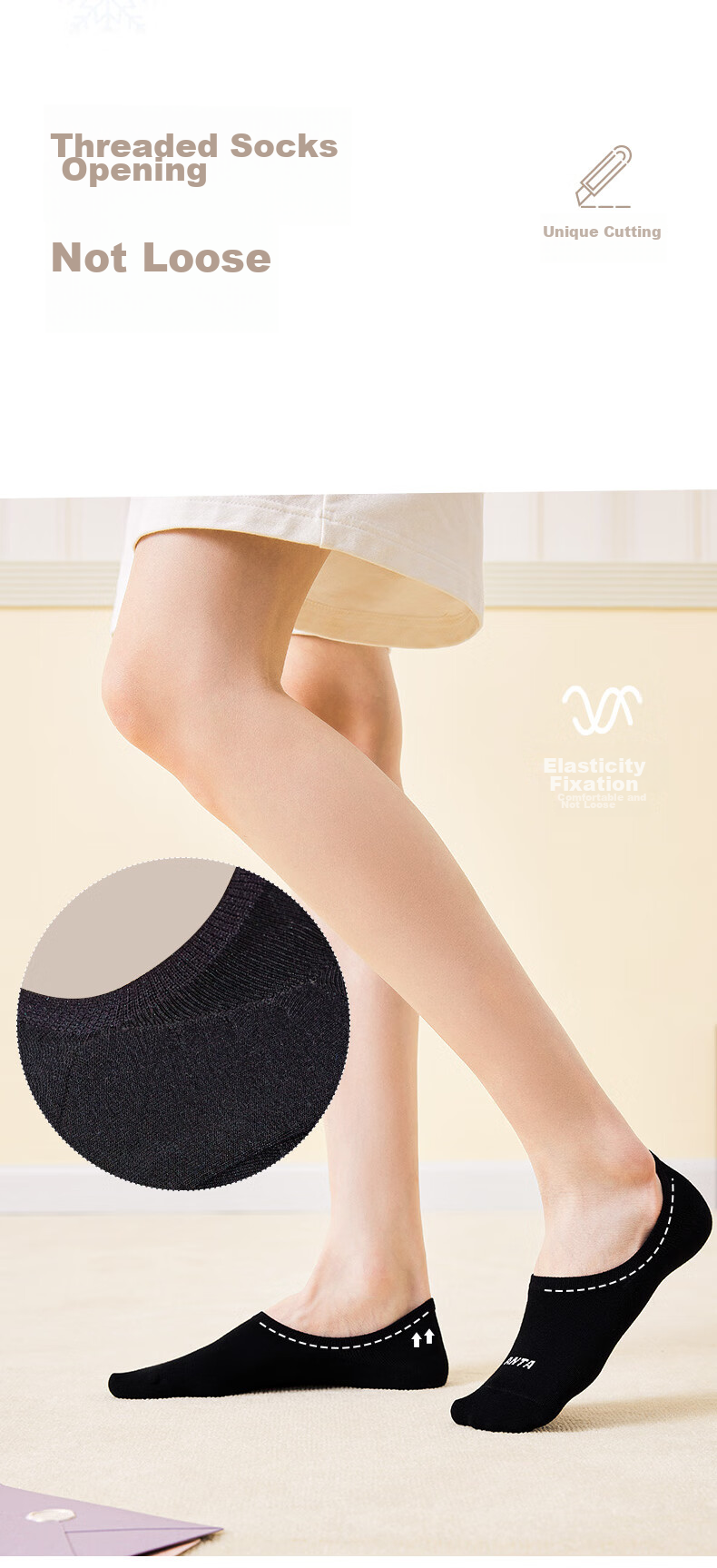 Anta Socks [4 Pairs] Sports Socks Long Socks Comfortable Antibacterial Sweat-Absorbing Breathable Running Basketball Socks Unisex 19