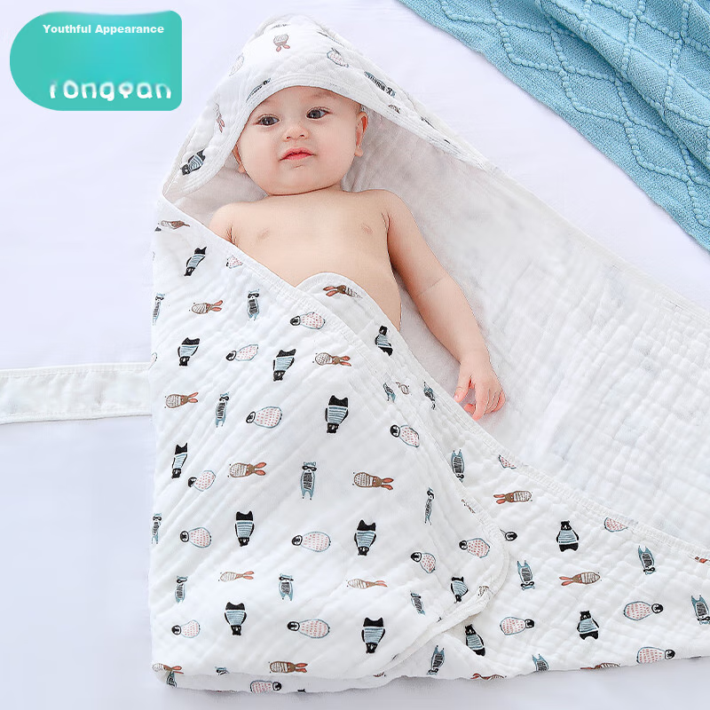 Tongyan Baby Swaddle Blanket, Newborn Anti-Startle Swaddling Cloth, Class A Pure Cotton Gauze, Baby Delivery Room Summer Wrap Blanket