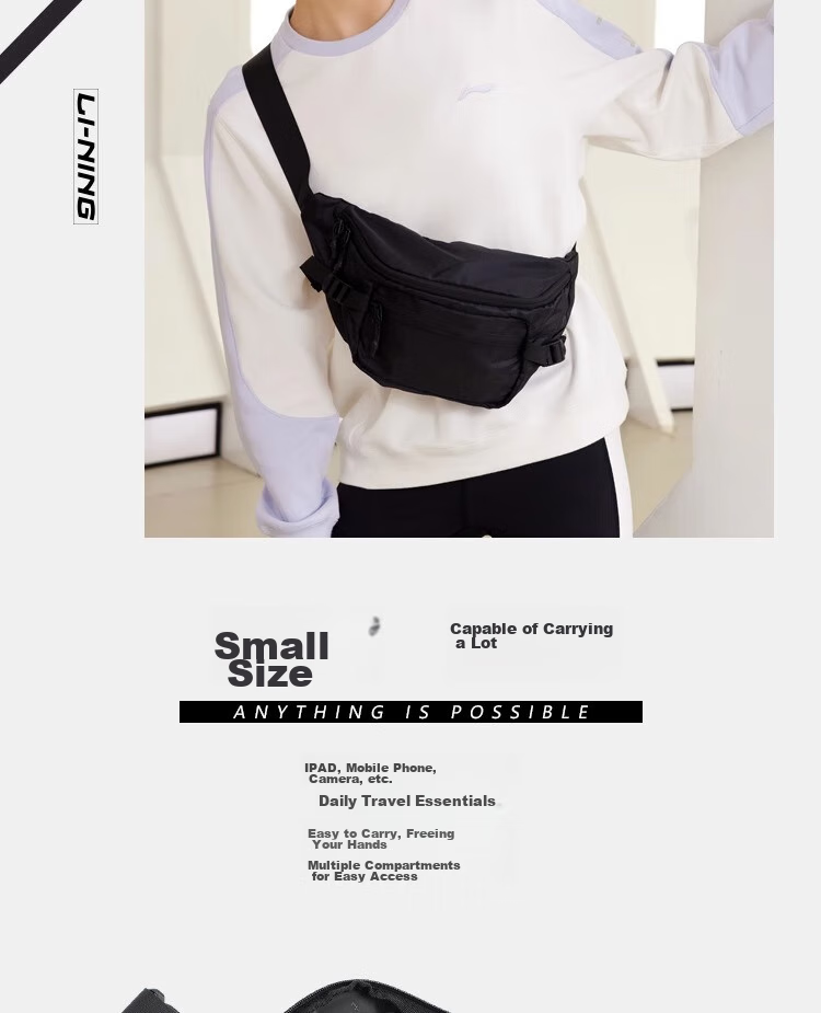 Li-Ning Waist Bag, Crossbody Bag, Sports Cycling Running Fitness Phone Waist Pack, Large Capacity Women's Outdoor Shoulder Chest Bag 5