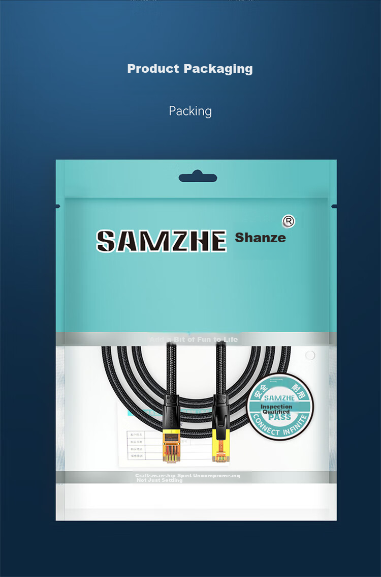 SAMZHE Cat7 Ethernet Cable, 10 Gigabit Double-Shielded Connection Cable, Category 7 Twisted Pair Computer Gaming E-Sports 8-Core Surveillance Pure Copper Double-Braided Network Patch Cable 1.5 Meters RJ7015M 17