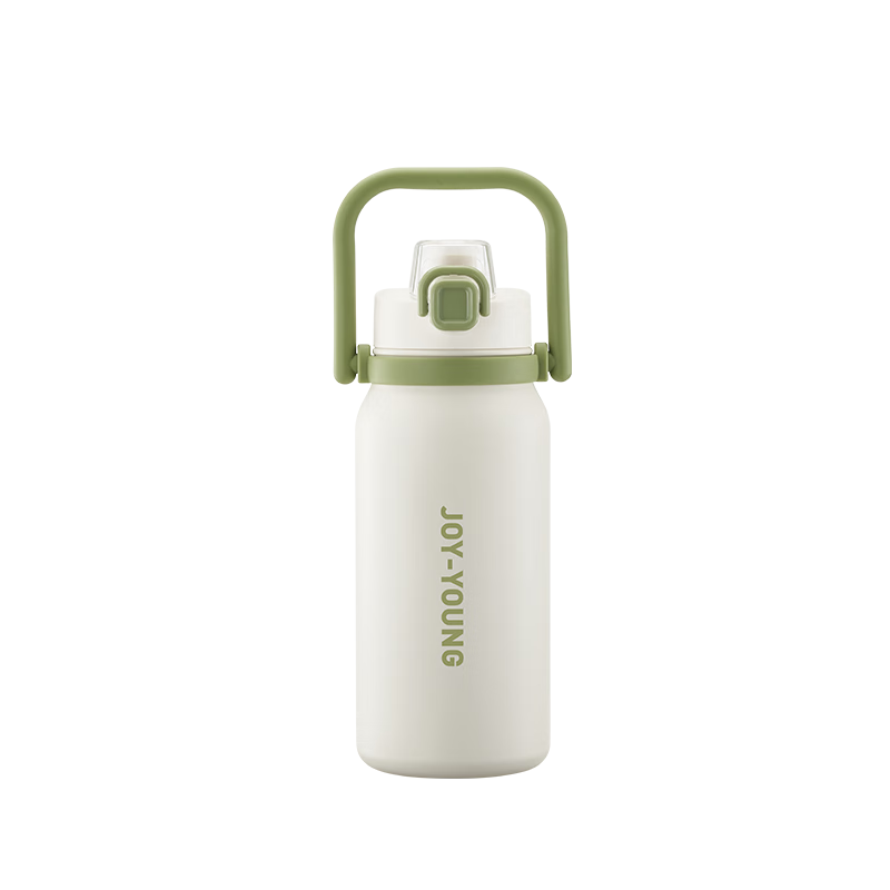 Joyoung Insulated Cup, 316L Stainless Steel, Large Capacity Water Bottle, for Students And Women, Portable Outdoor Cup, 1.3L, White