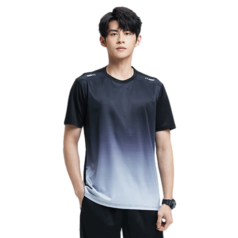 BURUITE Men's Sports T-Shirt, Lightweight Summer Loose Fit Set, Basketball Training Fitness Wear, Ice Silk Quick-Dry Casual Running Top