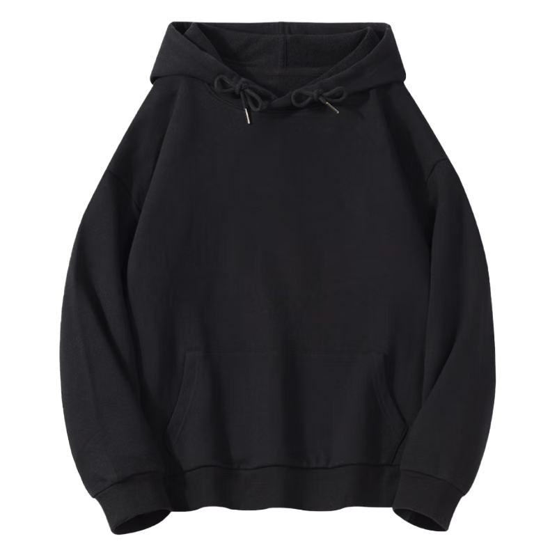 Jeanswest Women's Hoodie 2026 Spring Summer Loose Slim Fit Ins Trendy Long Sleeve Pullover Jacket Solid Black M