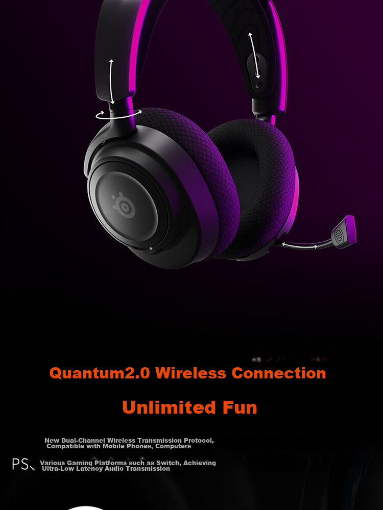 SteelSeries Arctis Nova 7 Gen 2 White Wireless Gaming Headset 2.4GHz/Bluetooth/3.5mm Tri-Mode AI Noise-Cancelling Microphone for PC PUBG 9