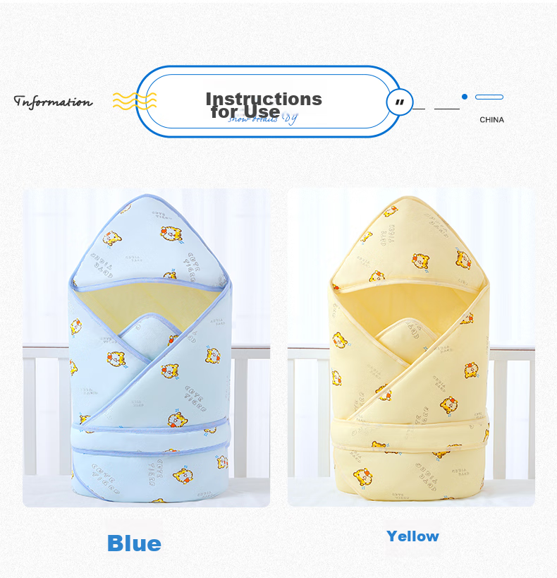 Nanjiren Newborn Baby Swaddle Blanket, Anti-Startle Sleeping Bag, Pure Cotton Wrap, Baby Swaddle, Maternity Ward Air Conditioning Blanket, 85*85cm 4