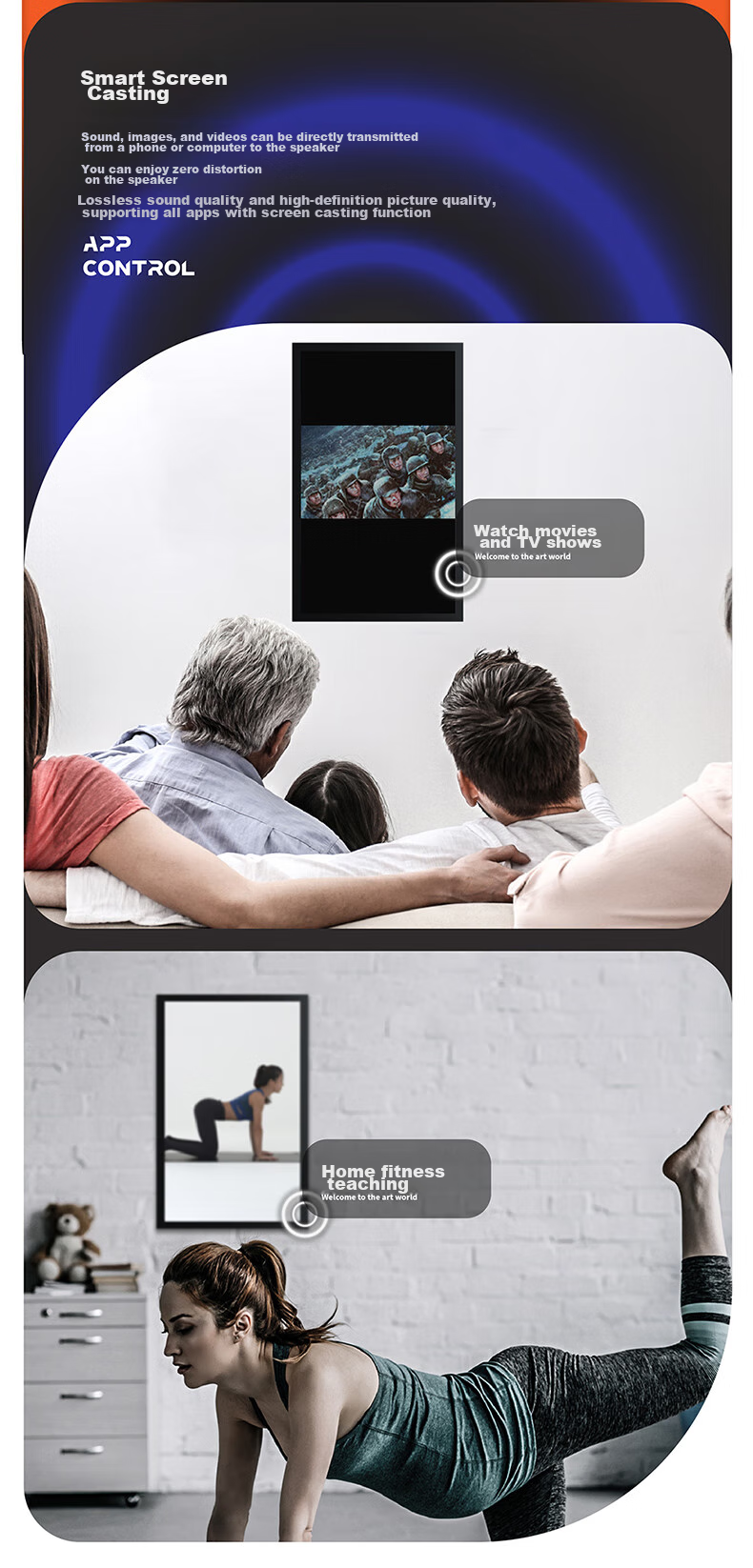CC&JBL Time Album Floating Lyrics Speaker Electronic Photo Frame Floating Subtitles Bluetooth Speaker Home Desktop Calendar Frame Smart Home Birthday Gift for Men and Women 10