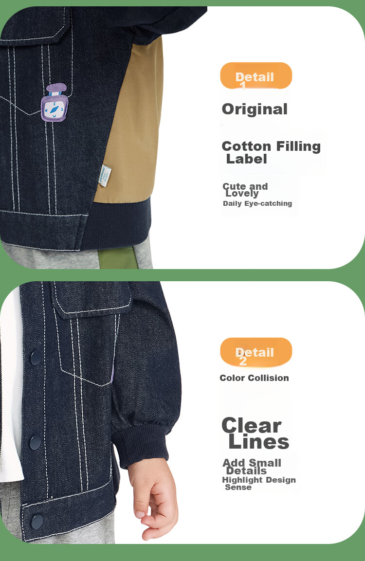 Ciciibear [Color-Fast] Boys' Denim Jacket, 2024 New Autumn Style, Trendy Children's Outerwear for Kids And Toddlers 8