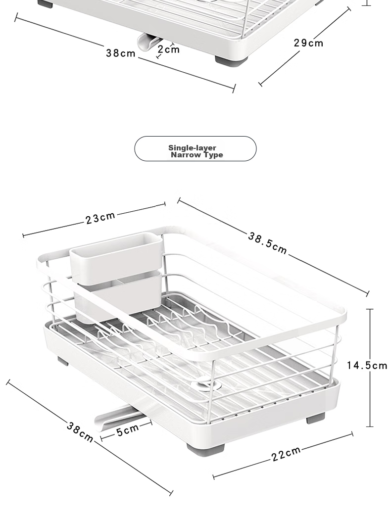 ASVEL Kitchen Sink Drainer Rack Storage Shelf for Bowls, Chopsticks, Plates, Cups 3