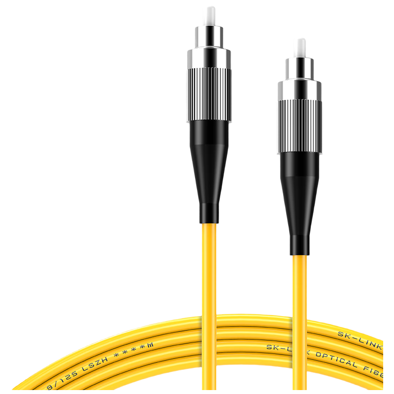 SK-LINK Fiber Optic Patch Cable, FC-FC Telecom-Grade Single-Mode Single-Core UPC Optical Fiber Cable, 9/125um Flame-Retardant Low-Smoke Zero-Halogen Patch Cord Optical Fiber Cable Pigtail, 1 Meter, SK-TXSM