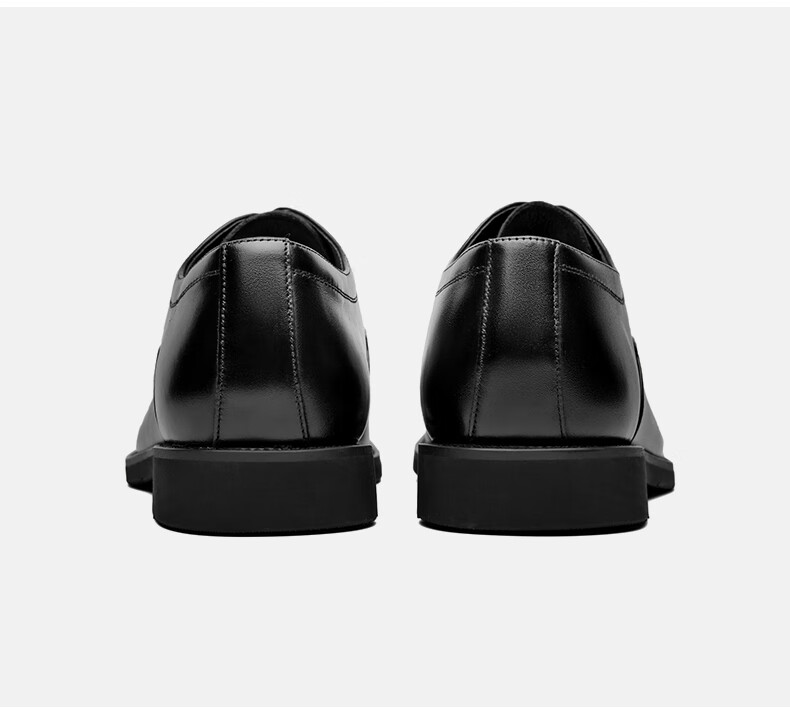 HLA Men's Leather Shoes, Business Oxford Formal Comfortable Versatile Leather Shoes HAAPXM1EBA064, Black Height-Increasing Style, Size 41 27