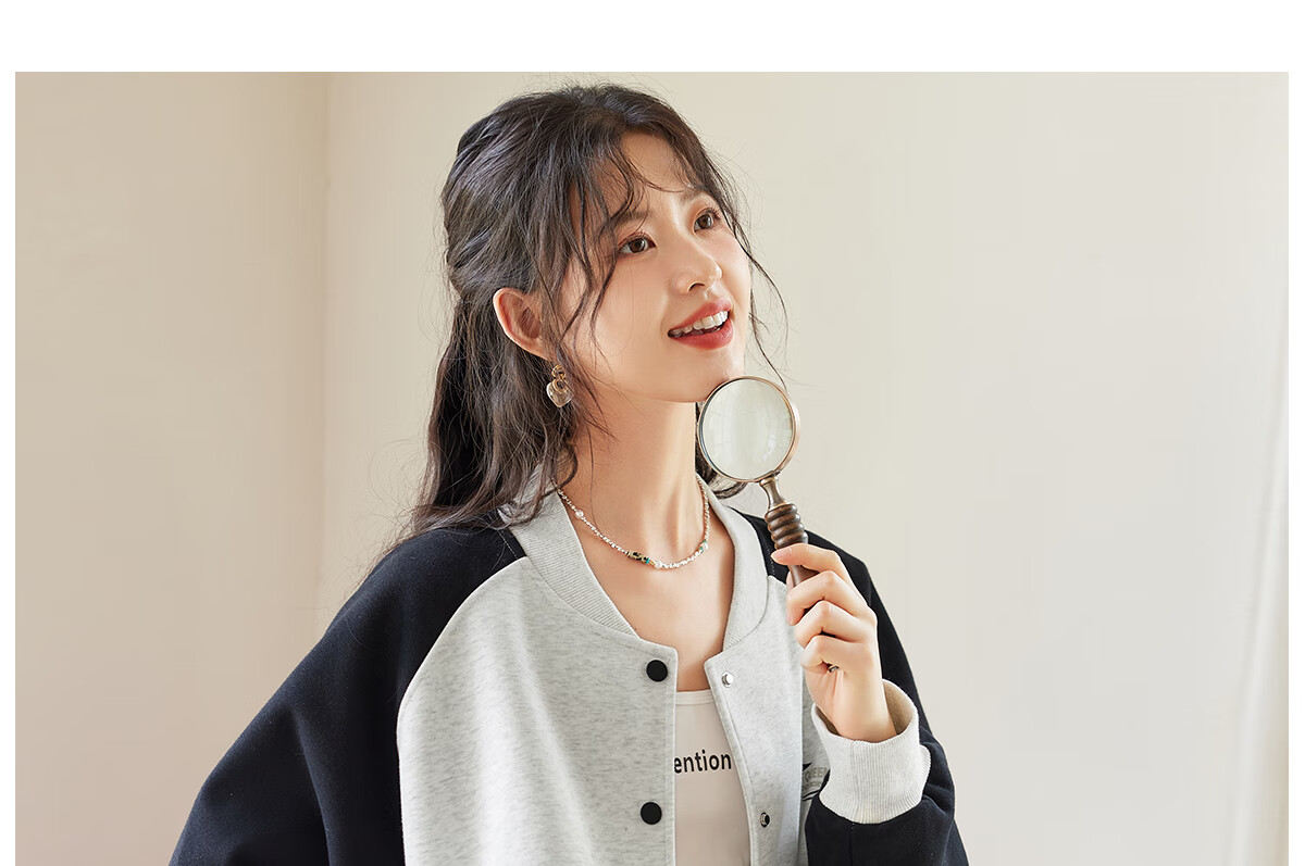 Halo Queen Women's Sweatshirt Jacket, Spring And Autumn Letter Baseball Shirt, Fashionable Casual Sports Top, New Product H143U2001 69