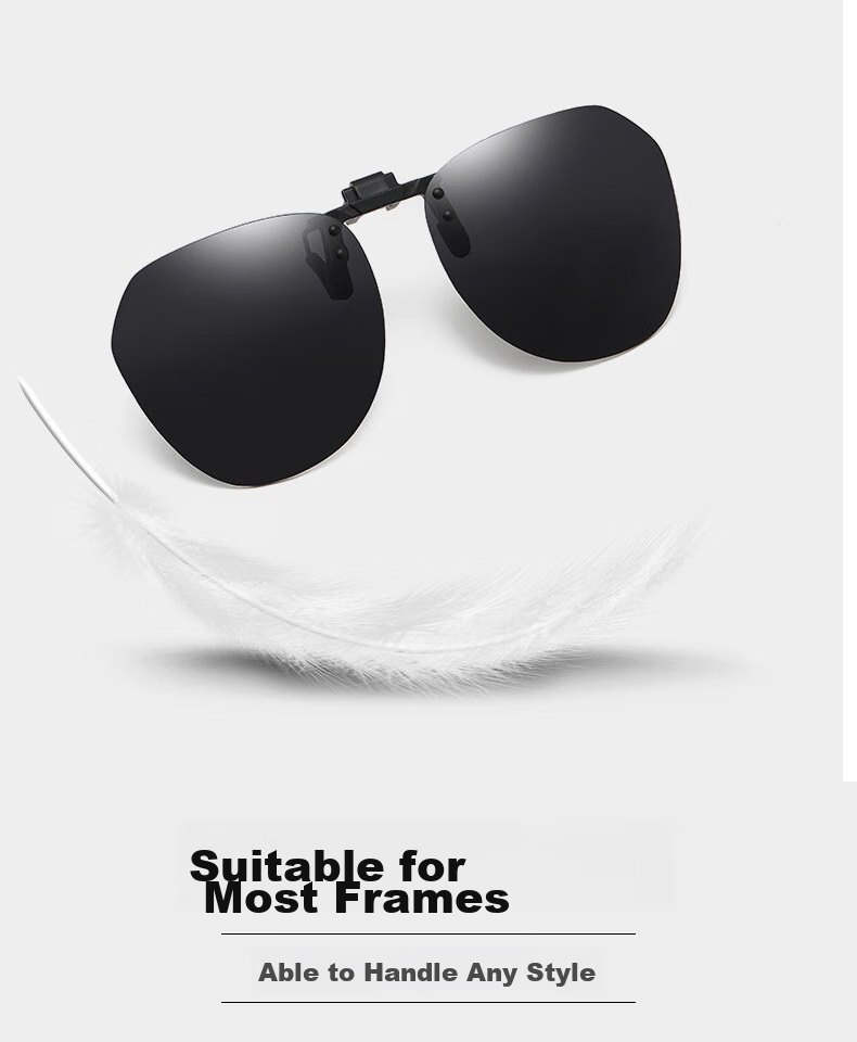 Baixiaoshe Myopia-Resistant GM Sunglasses Clip-Ons, 1 Pair [Sunglasses], Day And Night Use, Unisex for Driving 9