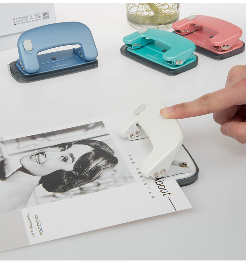 MAX Two-Hole Punch, Labor-Saving Office File Circular Hole Puncher, 10 Sheets/80g, DP-12, Gree 6