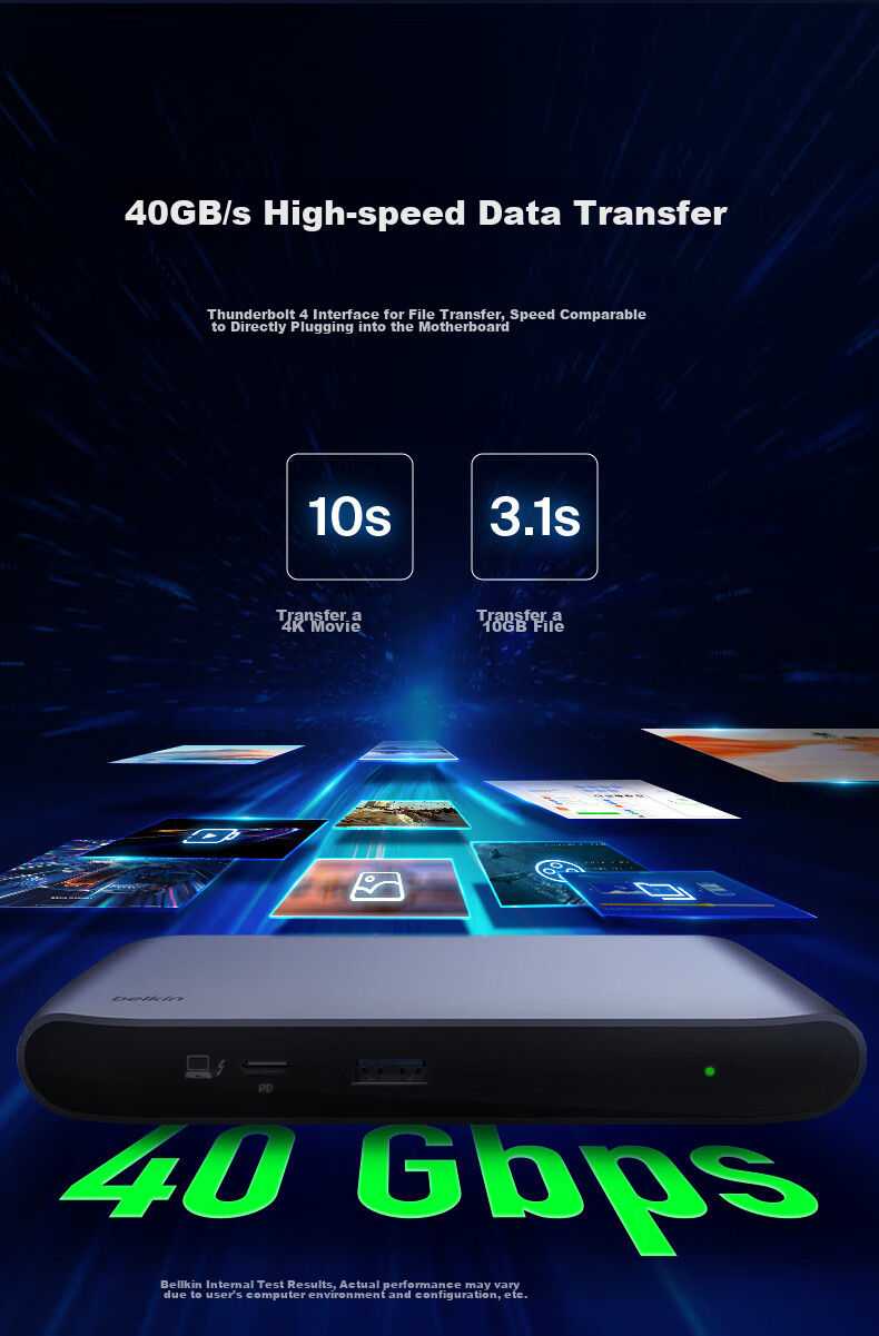 BELKIN Thunderbolt 4 Docking Station, Five-In High-Performance Expansion, Thunderbolt 4 Computer Expansion, 40Gbps Commercial Performance, 140W Power Delivery Charger Expansion Dock INC013 10