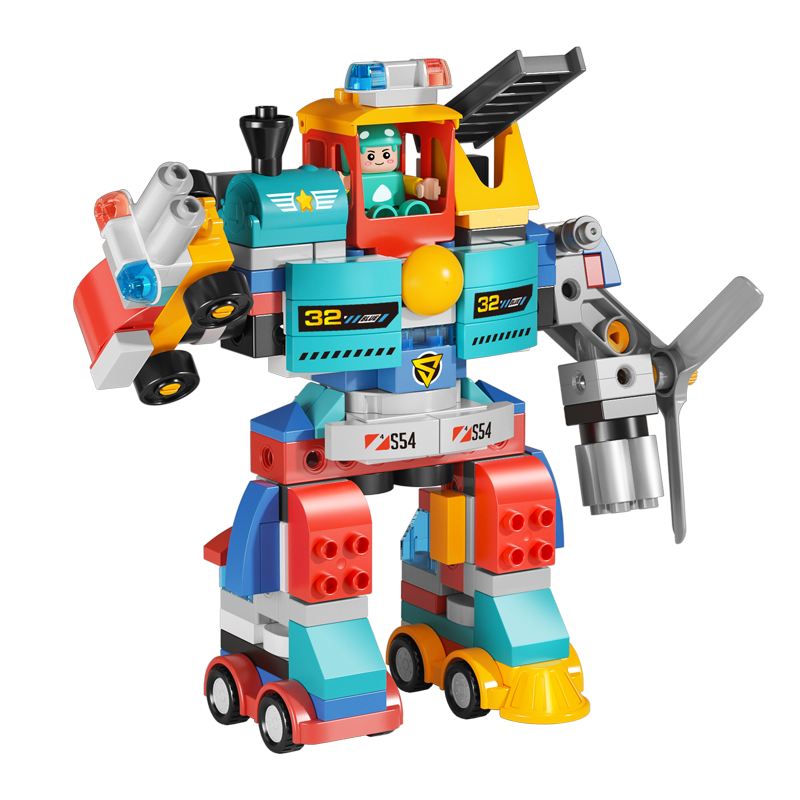 FEELO Compatible with LEGO Large Particle Building Blocks, Boys' Toy, Children's Birthday Gift, Robot 2202-1