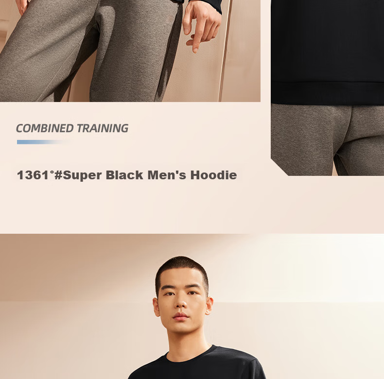 361° Men's Sweatshirt, Spring Long-Sleeve Sportswear, Casual Round Neck Loose Fleece-Lined Top, 652344801D-7 21