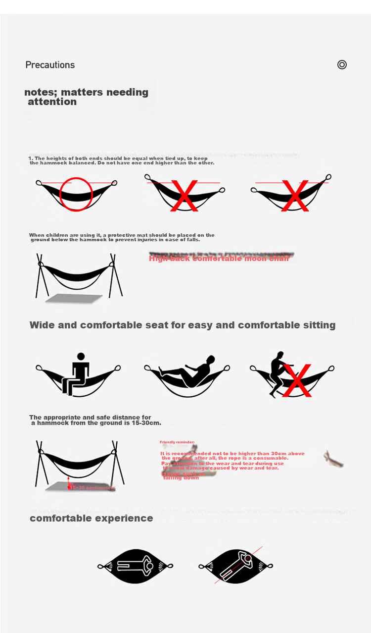 SCALER Outdoor Hammock, Outdoor Swing, Anti-Rollover, Double-Person Canvas Camping Swing Bed 14
