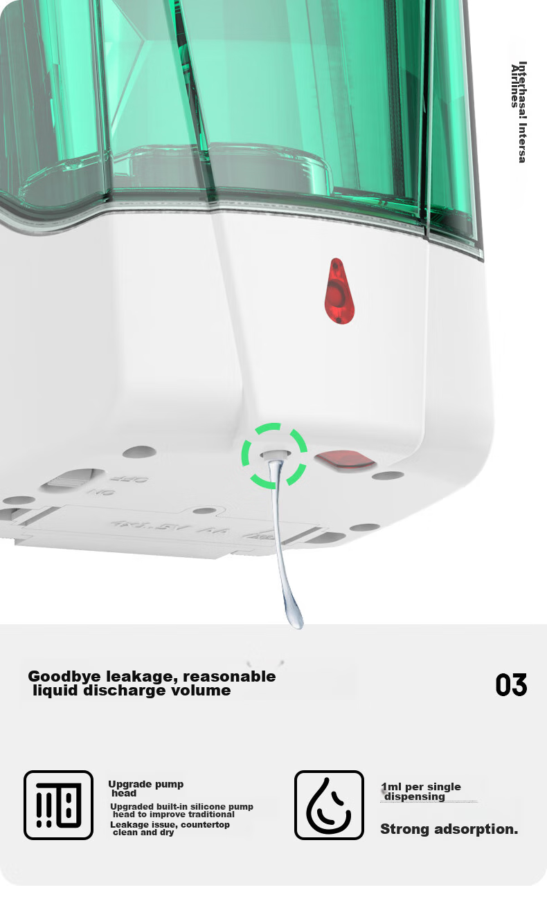 Interhasa! F9031 Automatic Soap Dispenser Wall-Mounted Hand Sanitizer Machine Bathroom Soap Dispenser Box No Drilling Required 5