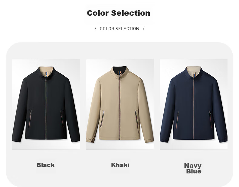 FIRS [Windproof And Wrinkle-Resistant] Men's Jacket, Spring And Autumn Stand-Collar Coat, Business Casual Jacket, Workwear Outerwear, Men's Clothing 8