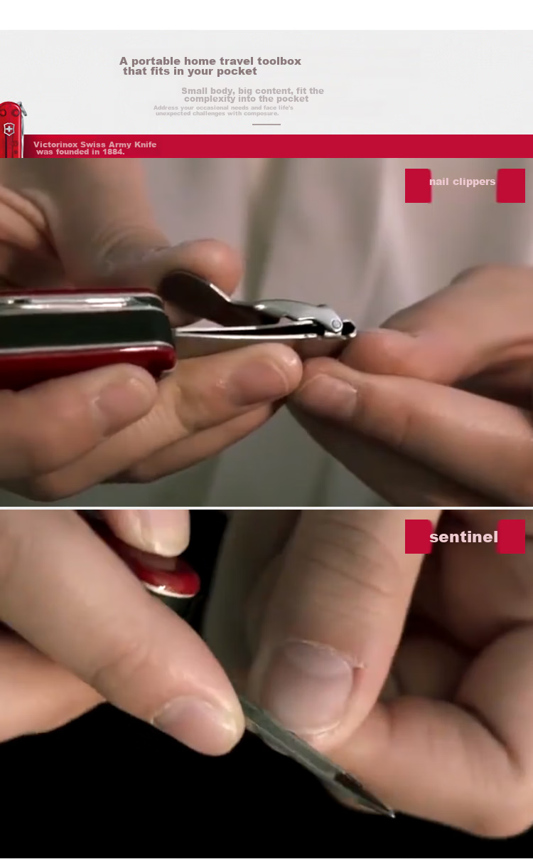 VICTORINOX Swiss Army Nail Clipper Stainless Steel 59mm Portable Household Nail Cutter Splash-Proof Imported 8.2050.B1 8