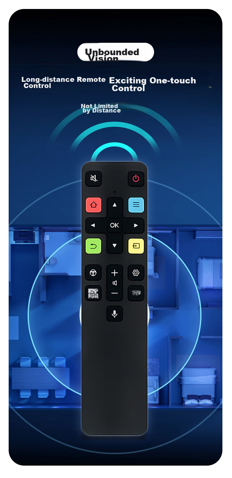 Jinying Voice Remote Control for TCL TV, Compatible with RC801C/D 65A880C 49A950C, Smart Remote Control Panel for TCL LCD TVs 3