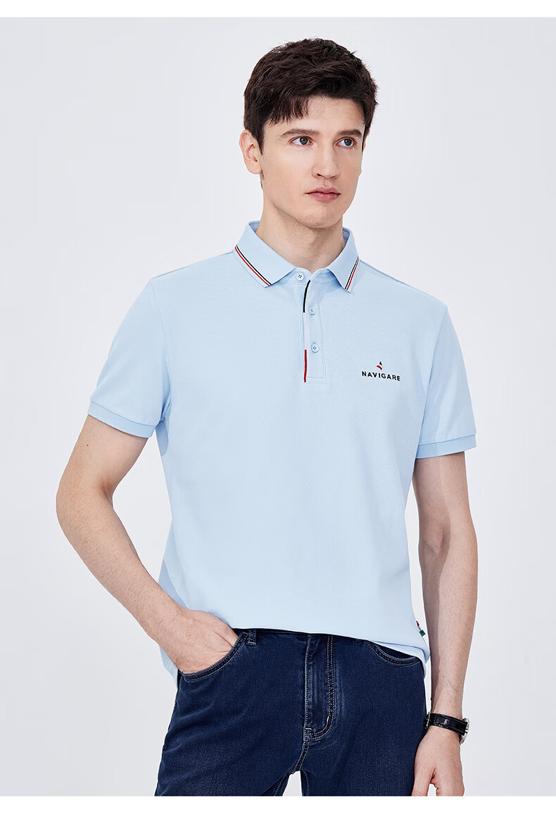 Navigare Men's Sweat-Free Short-Sleeve Commuter Casual Polo Shirt with Collar, 1325524566 8