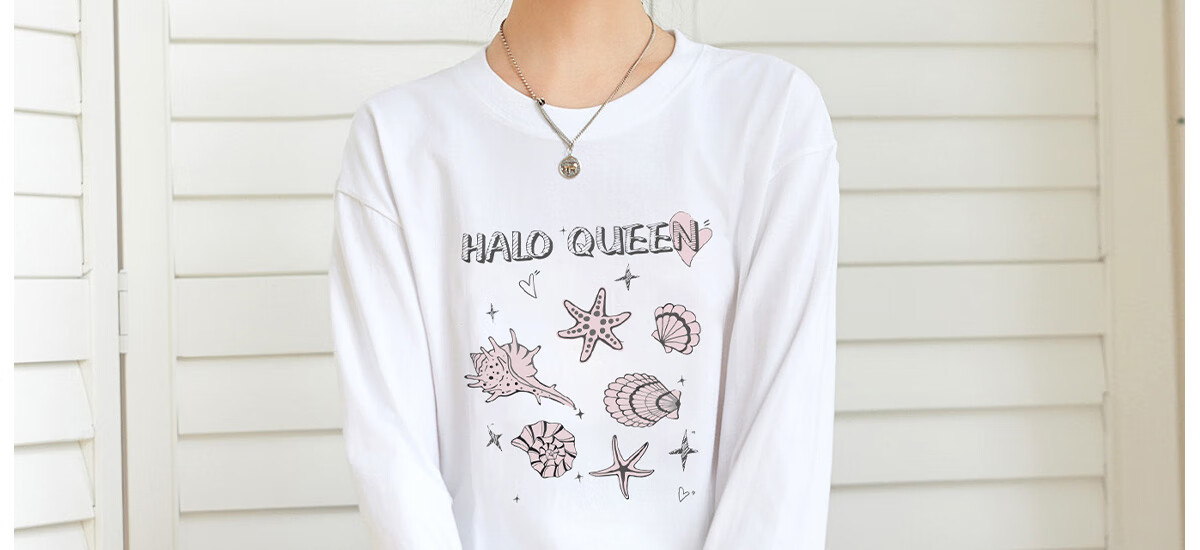 Halo Queen Long-Sleeve T-Shirt for Women, Spring And Autumn Round Neck Shell Cute Casual Versatile Base Shirt Top New Product H143T2020 21